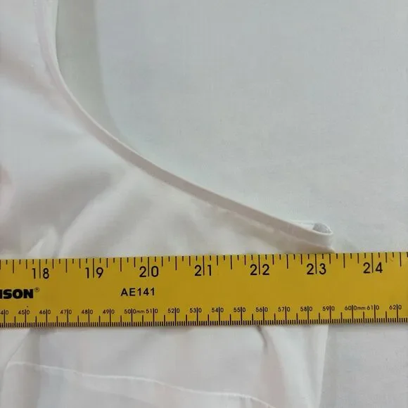 Talbots Size 18WP Pleated Front Button Up Tuxedo Blouse Sleeveless - Picture 7 of 8